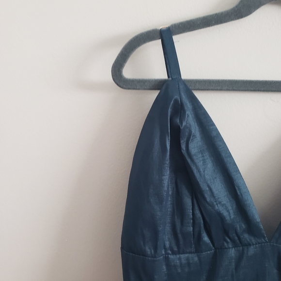 Iris Emerald green satin high low dress Size M - Picture 3 of 9